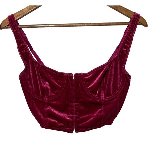 Urban Outfitters Out From Under Anastasia Velvet Balconette Bra Top Medium - Picture 2 of 8